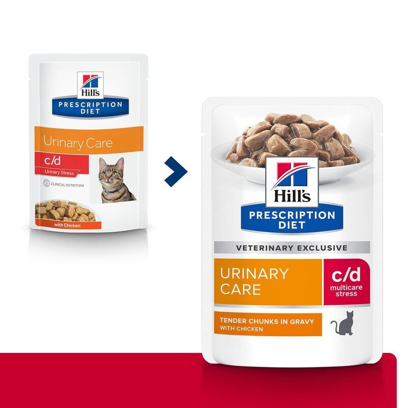 HILL'S PRESCRIPTION DIET BOCCONCINI GATTO BUSTA C/D URINARY STRESS POLLO GR 85 (12 bustine)
