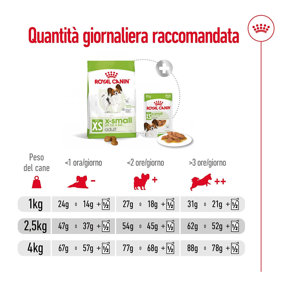 ROYAL CANINÂ® SIZE HEALTH NUTRITION X-SMALL ADULT GR 500- Alimento secco per cani di taglia piccolissima (fino a 4 kg)