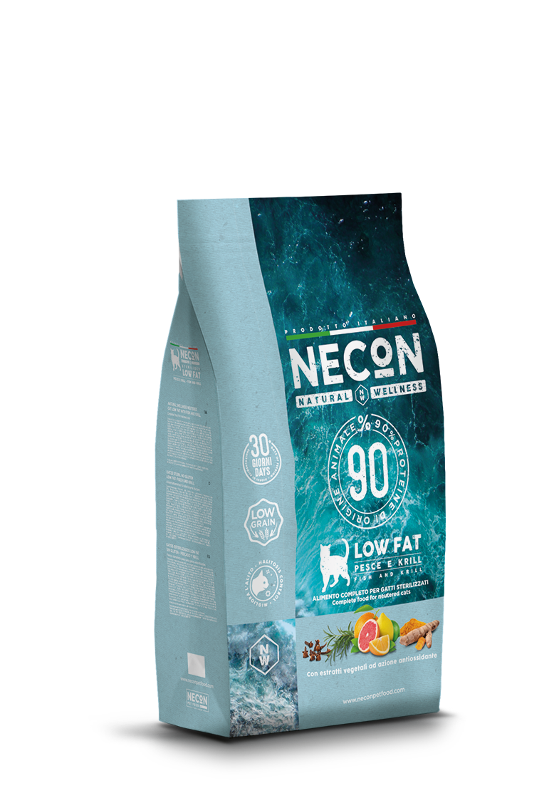 NECON NAURAL WELLNESS GATTO ADULT STERILISED LOW FAT PESCE OCEANICO E KRILL KG 1,5