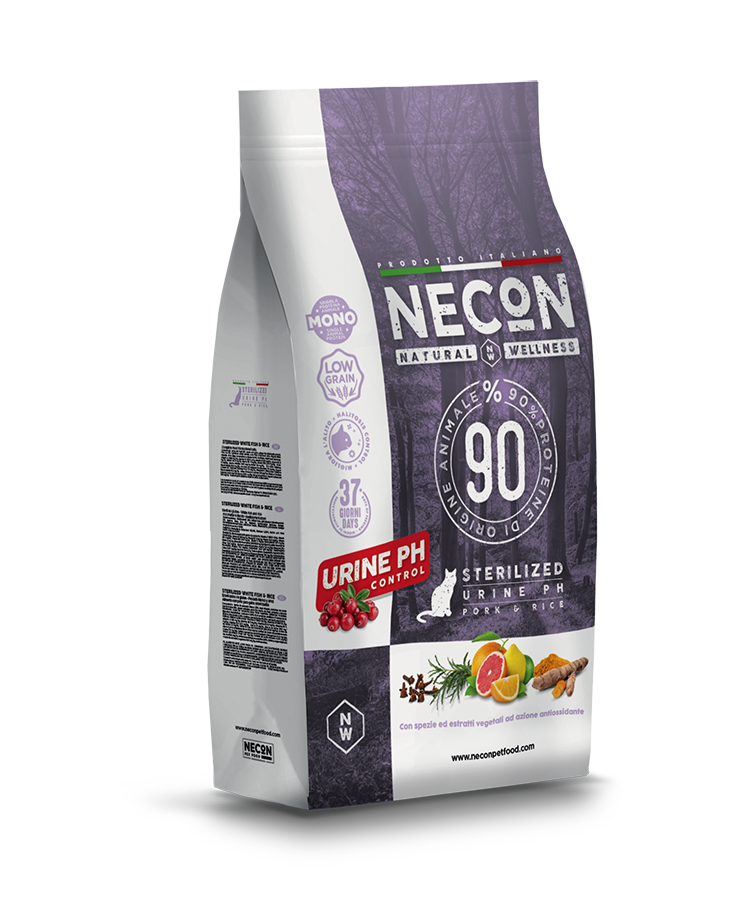 NECON NAURAL WELLNESS GATTO ADULT STERILISED URINE PH monoproteico MAIALE E RISO KG 10