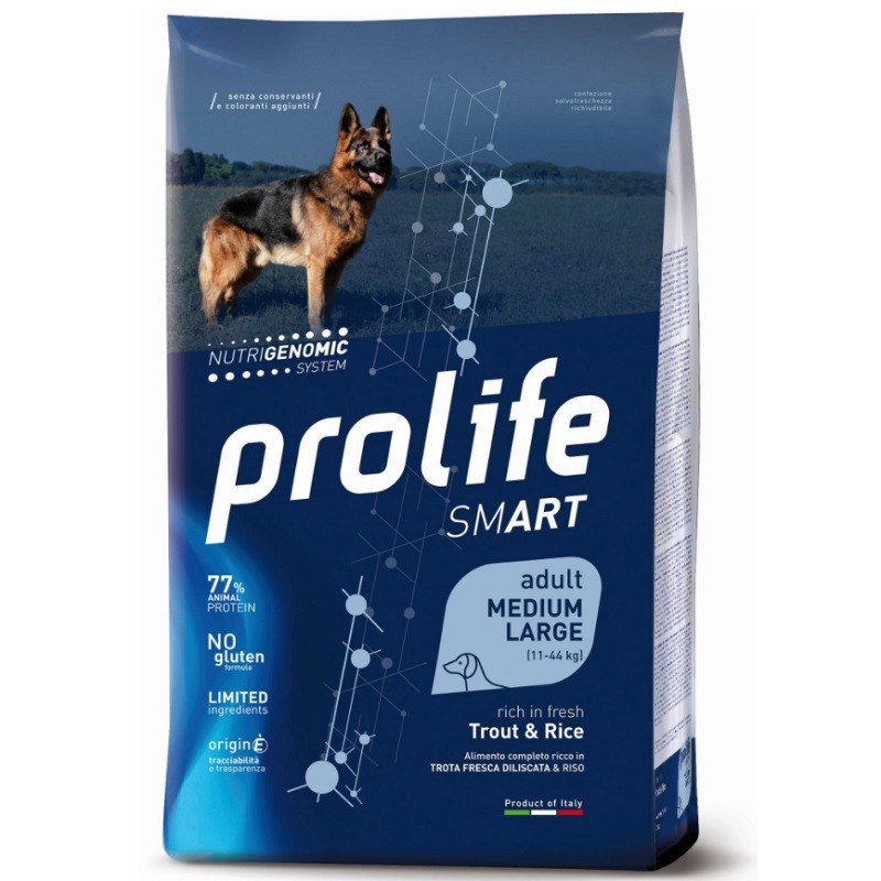 PROLIFE CANE SMART ADULT TROTA E RISO MEDIUM E LARGE KG 2,5